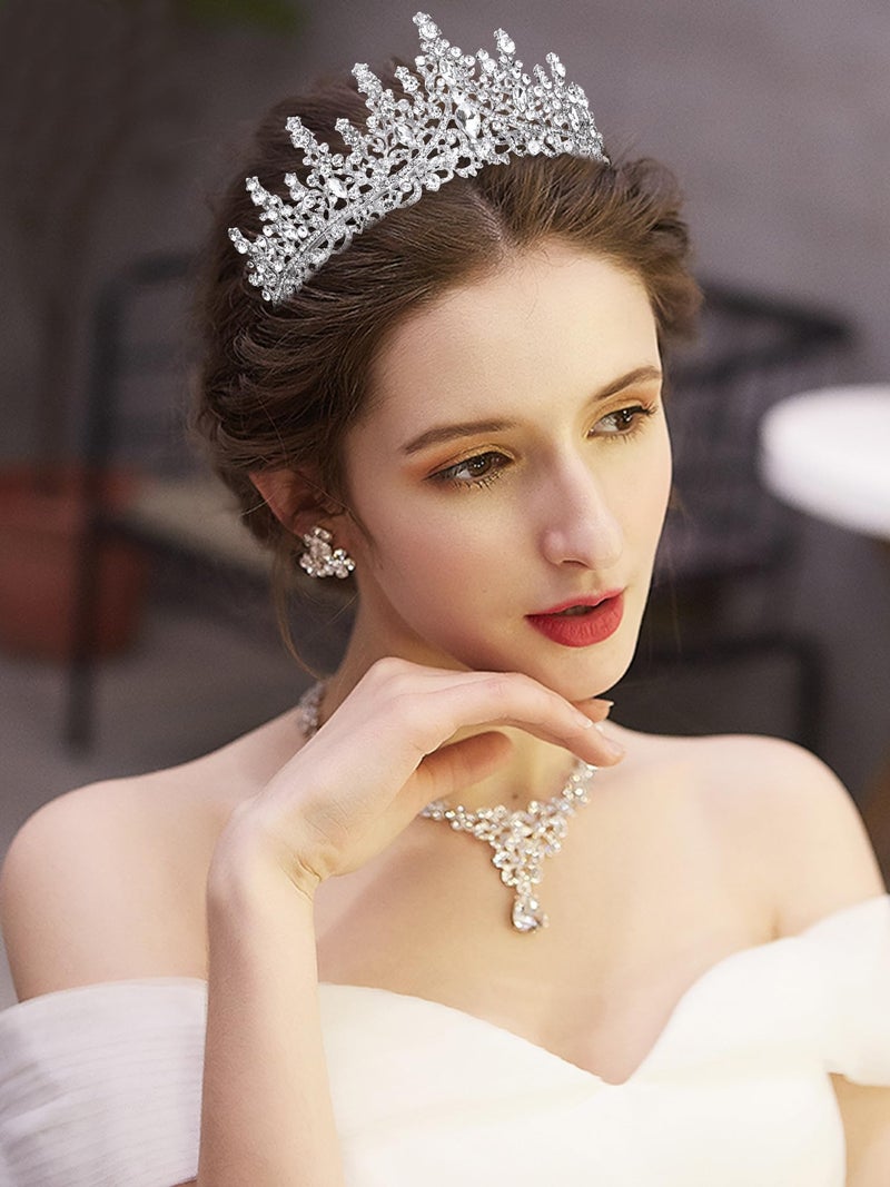 COCIDE Tiara and Crown for Women Crystal Queen Crown Rhinestone Tiara for Girl Bride Wedding Hair Accessories for Bridal Birthday Party Prom - Image 4