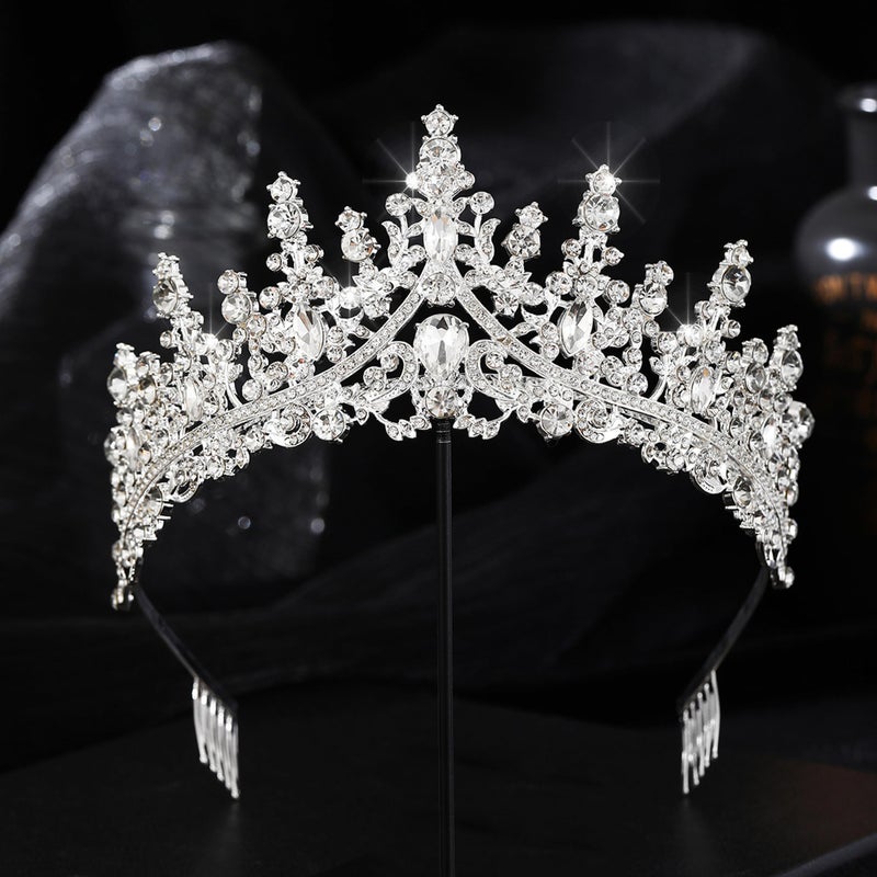 COCIDE Tiara and Crown for Women Crystal Queen Crown Rhinestone Tiara for Girl Bride Wedding Hair Accessories for Bridal Birthday Party Prom - Image 5