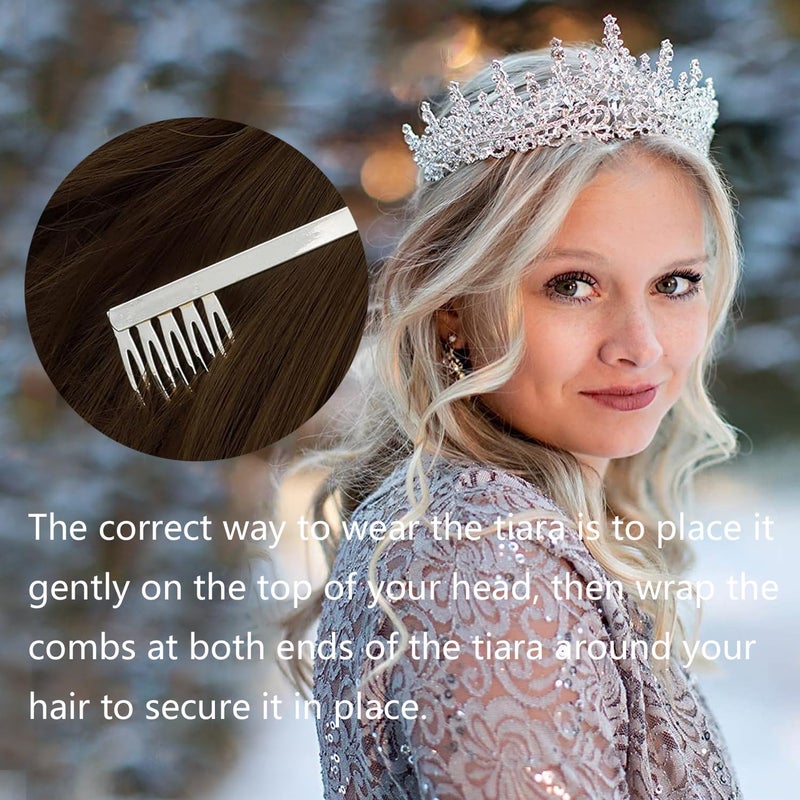 COCIDE Tiara and Crown for Women Crystal Queen Crown Rhinestone Tiara for Girl Bride Wedding Hair Accessories for Bridal Birthday Party Prom - Image 2
