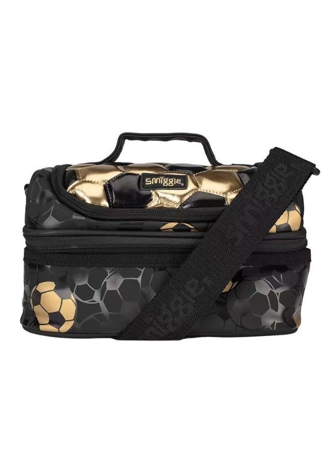 Smiggle Gold Soccer Series Portable Insulated Crossbody Lunch Bag