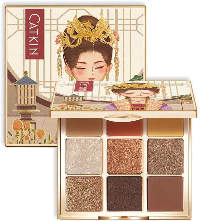 CATKIN باليت ظلال العيون من كاتكين 9 درجات لامعة ومطفية بتركيبة كريمية عالية الصبغة بألوان بني طبيعية محايدة للعيون - Image 1