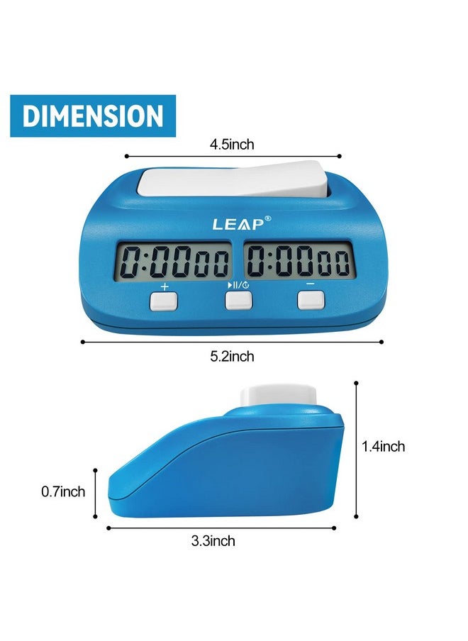 LEAP LEAP Digital Chess Clock Timer with Bonus and Delayed Time Features Chess Timer for Chess Game I-GO and Chinese Chess (Blue)  - Image 3