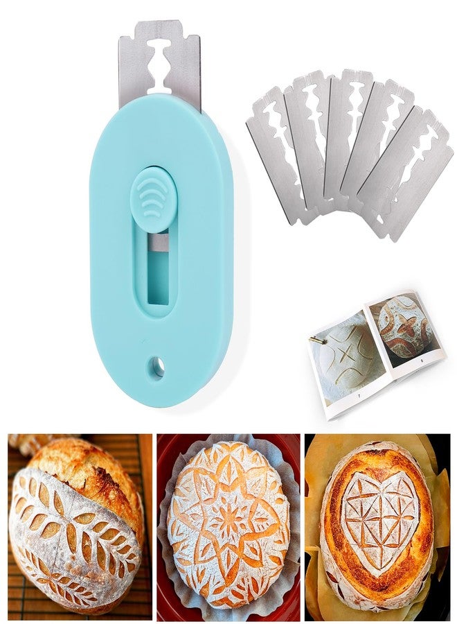 XANGNIER أداة تقطيع عجين الخبز المغناطيسية والقابلة للاستخراج من XANGNIER، أدوات تقطيع عجين العجين المخمر، أداة تقطيع عجين الخبز، 5 شفرات حلاقة، لوازم وأدوات خبز وصنع الخبز - Image 1