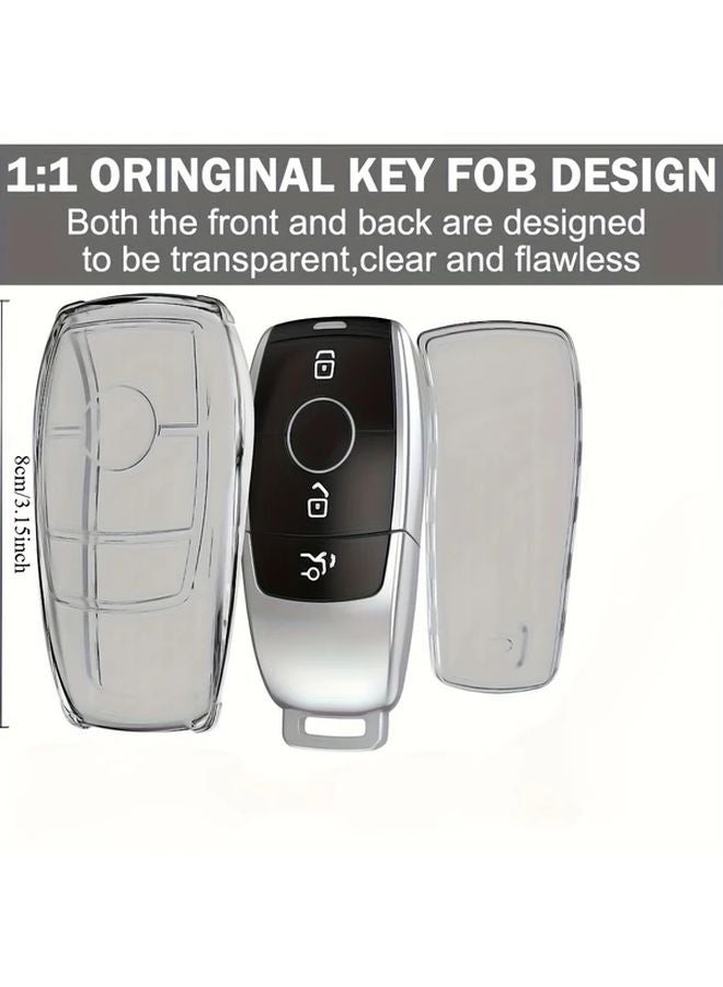 غطاء مفتاح TPU رمادي لحماية Mercedes A B C E G S Class GLA GLC GLE GLK GLS CLA CLE CLS AMG - Image 2