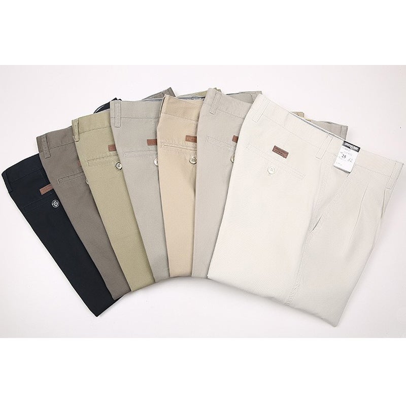 Summer Thin Middle-Aged Men'S Casual Pants Double Pleated High-Waisted Straight Loose Dad Men'S Pants Dad Long Pants - Image 5