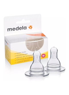 Medela Baby Feeding Bottle Spare Teats Medium Flow, 2 Pieces  - Image 1