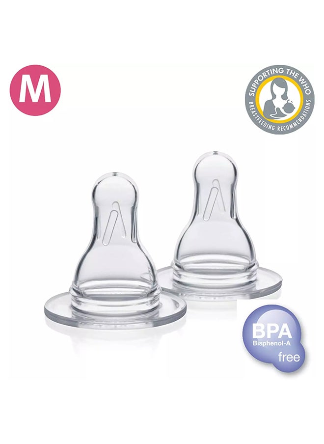 Medela Baby Feeding Bottle Spare Teats Medium Flow, 2 Pieces  - Image 2