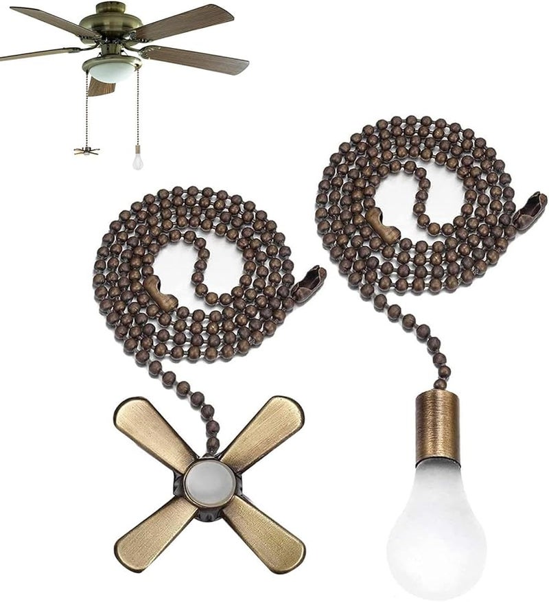 Fan Pull Chain Extension Rust Resistant 2 Pack For Ceiling Fans And Lights - Image 1