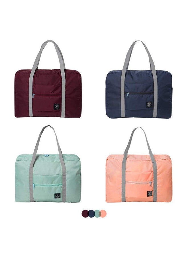SITAKE 4 Pcs Foldable Travel Duffel Bag, Waterproof Lightweight Carry-on Bags, Suitable for Overnight, Holiday, Shopping, Weekends, Outing, Gym(Wine Red/Navy Blue/Sky Blue/Light Pink) - Image 1