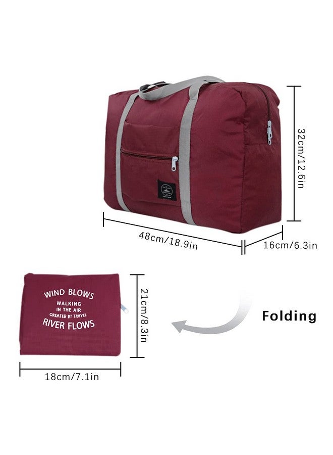 SITAKE 4 Pcs Foldable Travel Duffel Bag, Waterproof Lightweight Carry-on Bags, Suitable for Overnight, Holiday, Shopping, Weekends, Outing, Gym(Wine Red/Navy Blue/Sky Blue/Light Pink) - Image 2