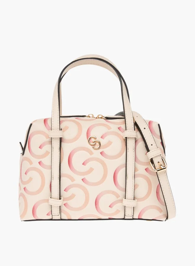 سيليست Womens Monogram Embossed Tote Bag With Double Handles