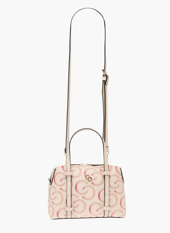 سيليست Womens Monogram Embossed Tote Bag With Double Handles