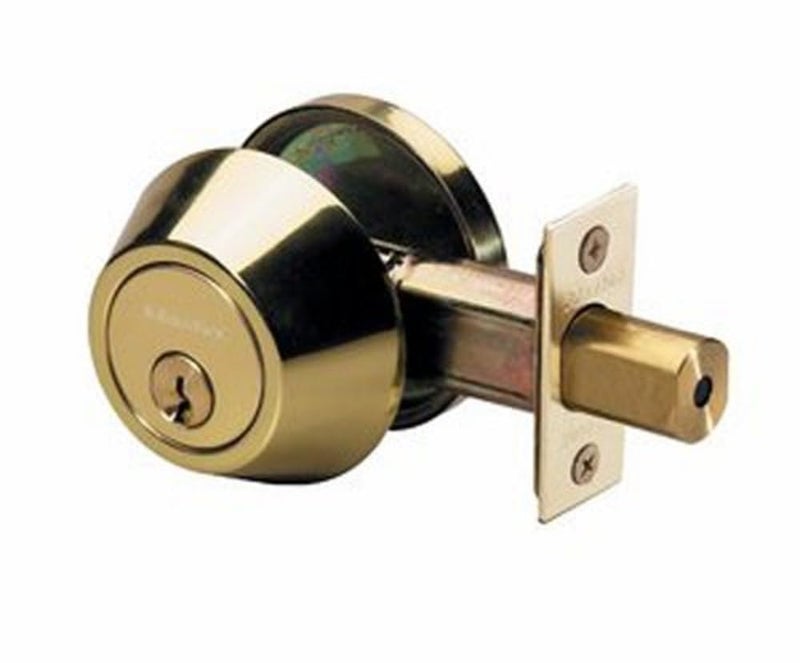 Master Lock DSO0603 Keyed Deadbolt, Polished Brass - Image 1