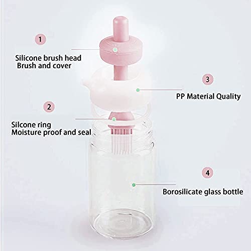 SG-Mart 2IN1 Olive Oil Jar Dispenser Bottle, Oil Dispenser with Silicone Oil Brush, Wide Opening Oil Bottle, 230ml Oil Container For Cooking, Baking, BBQ, Marinating(Multicolor-1Pcs) - Image 2
