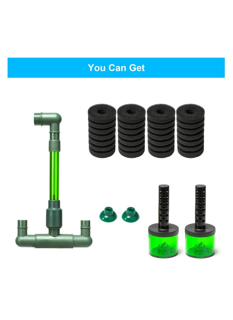 KASTWAVE - Aquarium Sponge Filter, Fish Tank Foam Filter Quiet Submersible Bio Sponge Filter with 2 Spare Sponges - Image 1