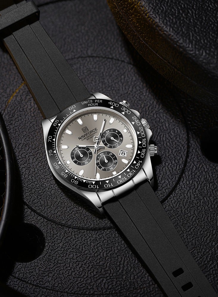 نافيفورس ساعة NAVIFORCE NF8054 للرجال فاخرة من الكوارتز، مصنوعة من السيليكون، رياضية، متعددة الوظائف، مقاومة للماء، مضيئة، مع مؤقت، والتاريخ - Image 3