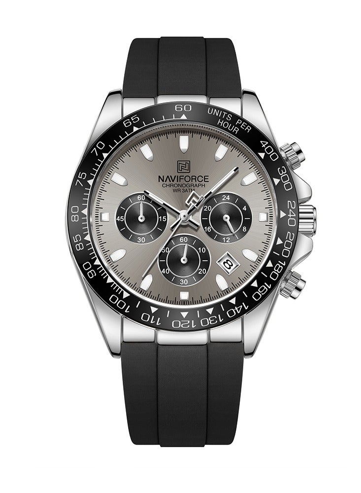 نافيفورس ساعة NAVIFORCE NF8054 للرجال فاخرة من الكوارتز، مصنوعة من السيليكون، رياضية، متعددة الوظائف، مقاومة للماء، مضيئة، مع مؤقت، والتاريخ - Image 1