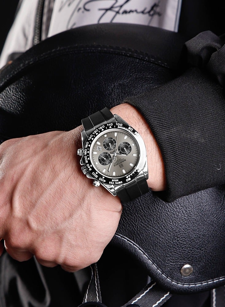 نافيفورس ساعة NAVIFORCE NF8054 للرجال فاخرة من الكوارتز، مصنوعة من السيليكون، رياضية، متعددة الوظائف، مقاومة للماء، مضيئة، مع مؤقت، والتاريخ - Image 5