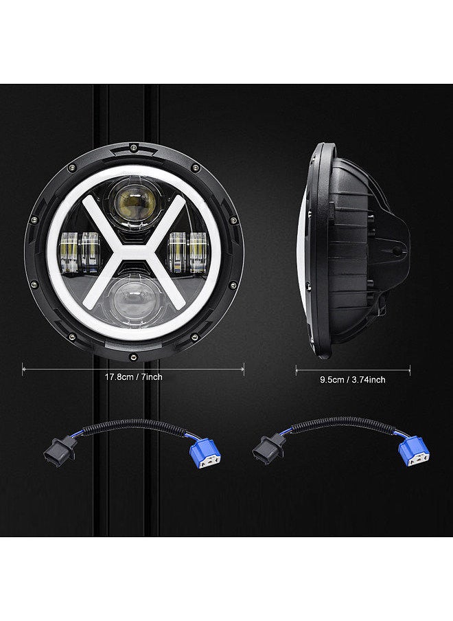 Generic - 1Pcs 7 inch Car Motorcycle LED Headlight 500W 6000K 30000LM IP67 Waterproof DRL/Turn Signal/Low Beam/High Beam Headlight - Image 1