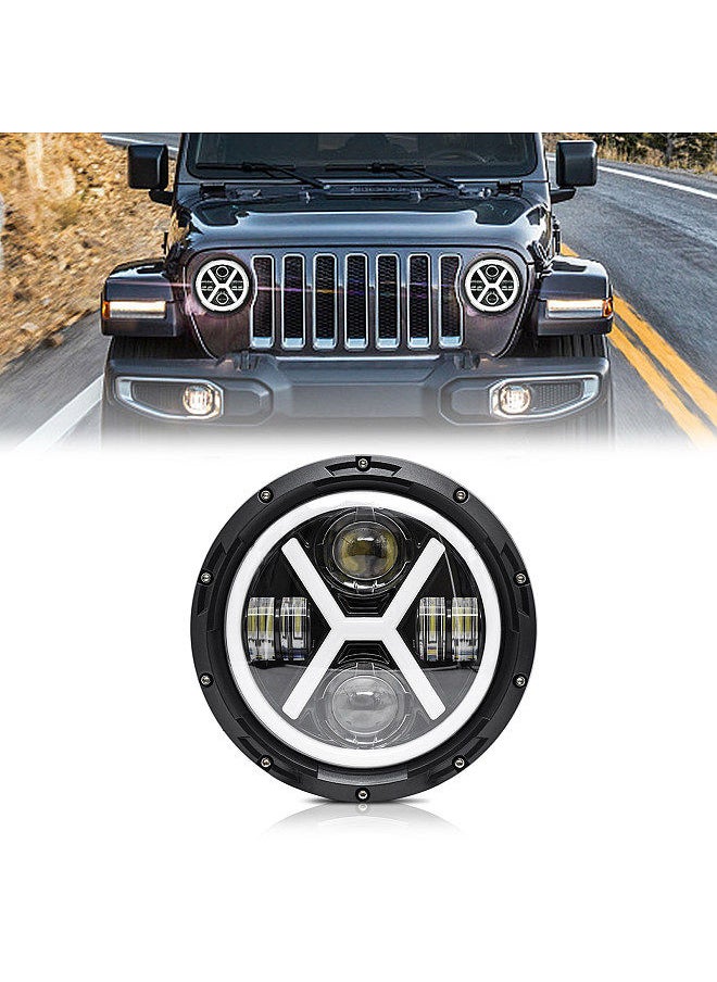 Generic - 1Pcs 7 inch Car Motorcycle LED Headlight 500W 6000K 30000LM IP67 Waterproof DRL/Turn Signal/Low Beam/High Beam Headlight - Image 1