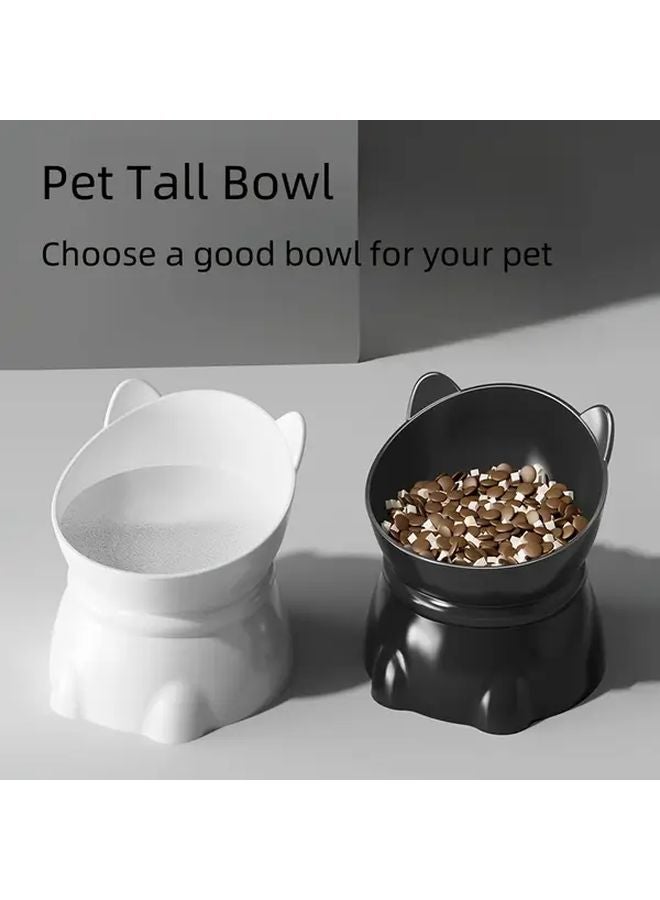 وعاء قطط مرتفع مضاد للانقلاب - تصميم مائل بأرجل عالية - مصنوع من بلاستيك البولي بروبيلين المتين - أسود - Image 2