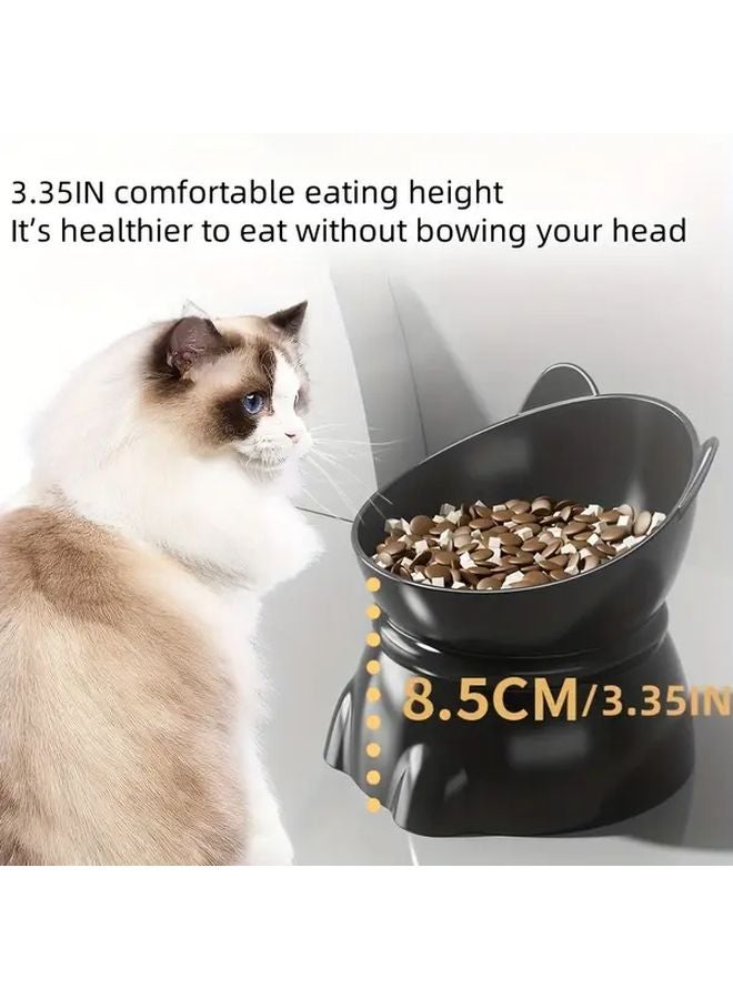 وعاء قطط مرتفع مضاد للانقلاب - تصميم مائل بأرجل عالية - مصنوع من بلاستيك البولي بروبيلين المتين - أسود - Image 5