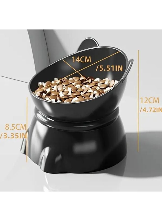 وعاء قطط مرتفع مضاد للانقلاب - تصميم مائل بأرجل عالية - مصنوع من بلاستيك البولي بروبيلين المتين - أسود - Image 3