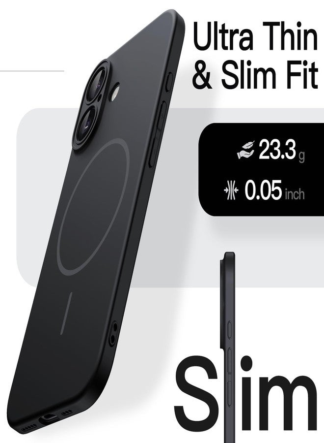 JETech Magnetic Slim Case for iPhone 16 6.1-Inch Compatible with MagSafe, Full Camera Lens Protection, Ultra-Thin Lightweight Matte Finish Minimalist Phone Cover (Black) - Image 3
