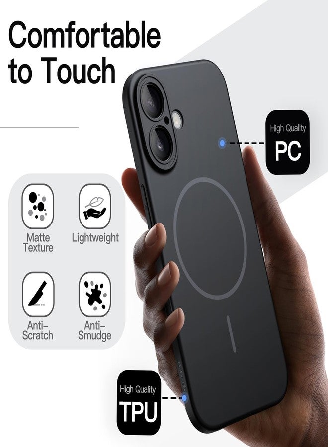 JETech Magnetic Slim Case for iPhone 16 6.1-Inch Compatible with MagSafe, Full Camera Lens Protection, Ultra-Thin Lightweight Matte Finish Minimalist Phone Cover (Black) - Image 5