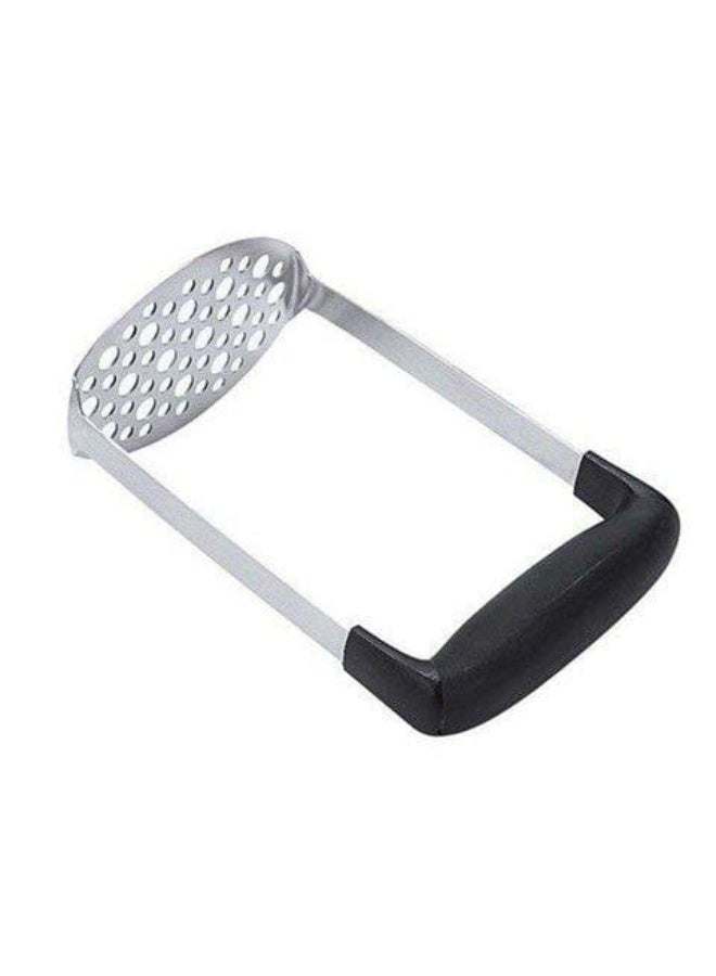 Manual stainless steel potato and vegetable masher – a sturdy kitchen tool for easily mashing potatoes and fruit – comfortable, non-slip handle - Image 1