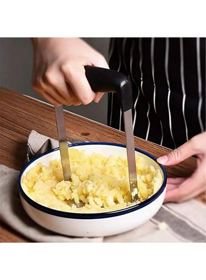 Manual stainless steel potato and vegetable masher – a sturdy kitchen tool for easily mashing potatoes and fruit – comfortable, non-slip handle - Image 4