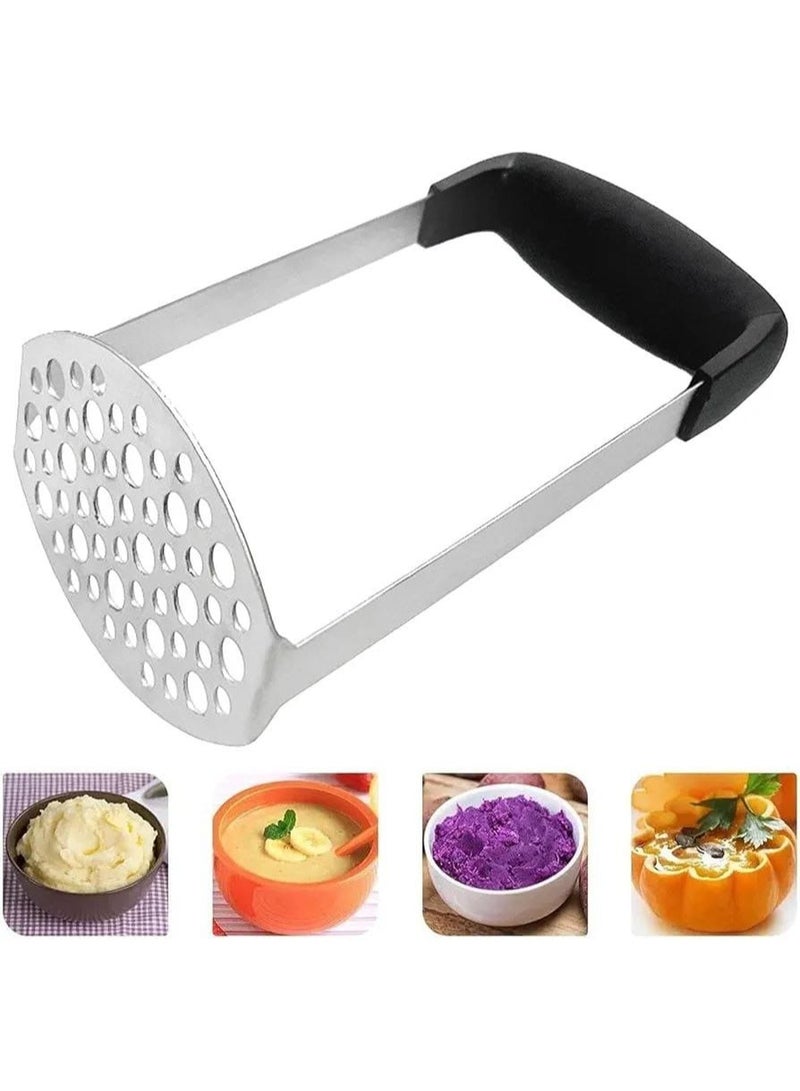 Manual stainless steel potato and vegetable masher – a sturdy kitchen tool for easily mashing potatoes and fruit – comfortable, non-slip handle - Image 5