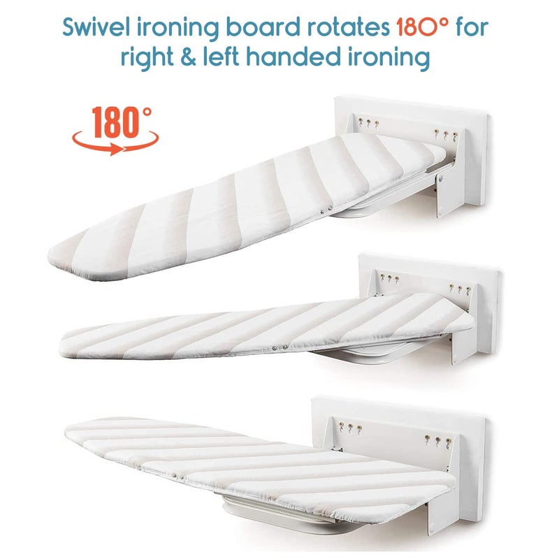 KosmoCare KosmoCare Wall Mounted Ironing Board Built in Swivel Foldable Rotatable Press Table for Clothes SpaceSaving for Home Apartment Small Spaces  - Image 3
