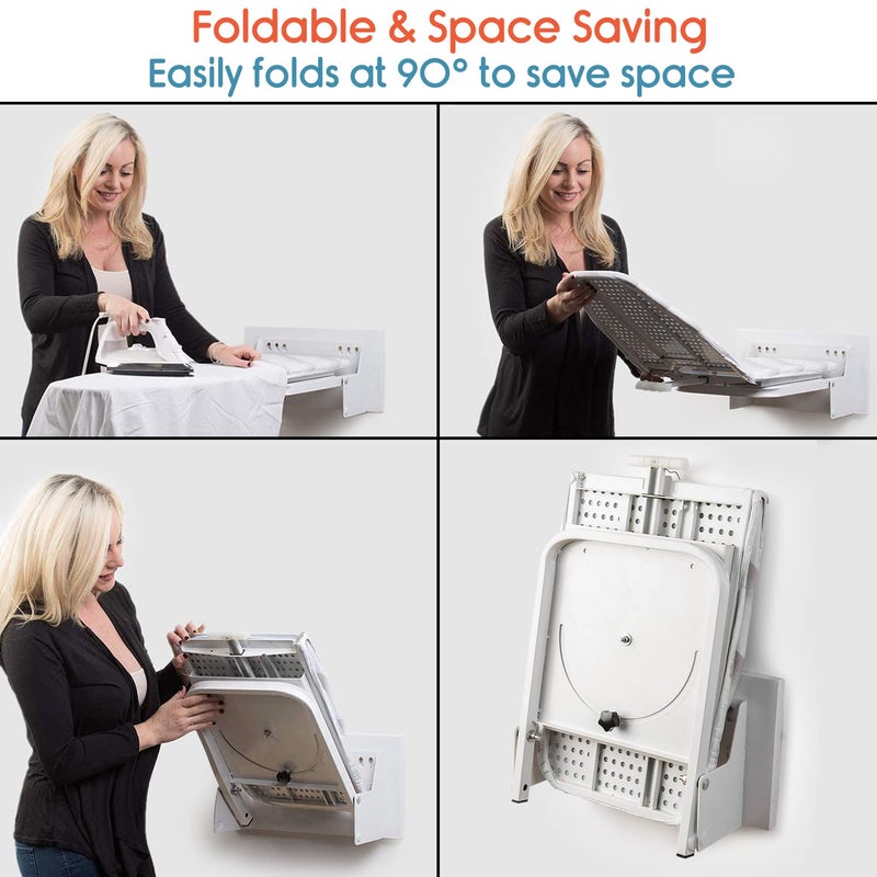 KosmoCare KosmoCare Wall Mounted Ironing Board Built in Swivel Foldable Rotatable Press Table for Clothes SpaceSaving for Home Apartment Small Spaces  - Image 2