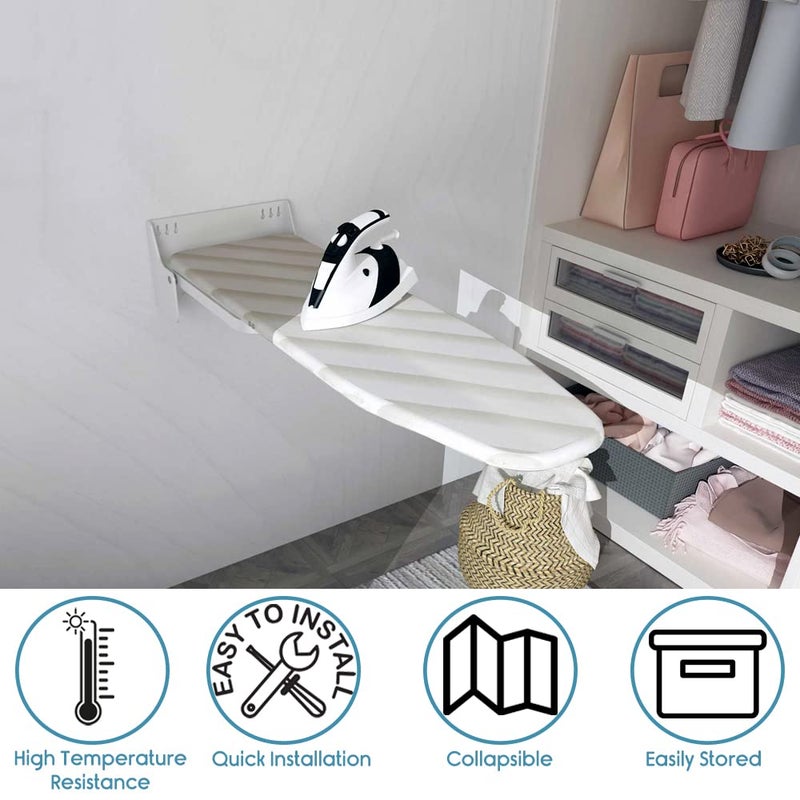 KosmoCare KosmoCare Wall Mounted Ironing Board Built in Swivel Foldable Rotatable Press Table for Clothes SpaceSaving for Home Apartment Small Spaces  - Image 4