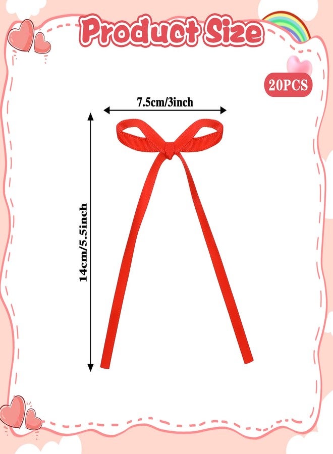ValueBargain 20Pcs Red Bows for Cake, Red Bow for Cake Topper Bows Ribbon Bow Decorations for Birthday Wedding Christmas Tree Party Supplies, Perfect for Birthday Party, Easy to Use - Image 2