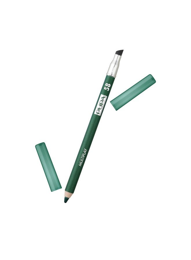 PUPA Milano Multiplay Eye Pencil Multipurpose Pencil Suitable For Sensitive Eyes Soft And Smooth Texture Paraben Free Ophthalmologist Tested Amazing Color 58 Plastic Green 0.04 Oz - Image 2