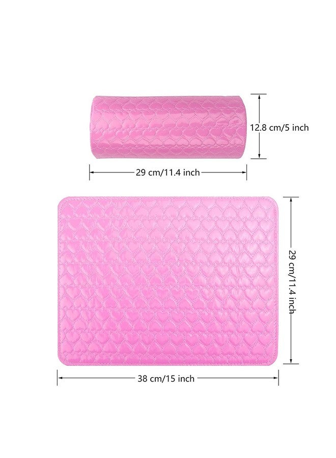 STORE 2508 Store2508 Soft PU Leather Nail Art Hand Rest Cushion & Mat 2 Sets (Lightpink) - Image 5