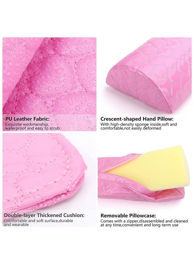 STORE 2508 Store2508 Soft PU Leather Nail Art Hand Rest Cushion & Mat 2 Sets (Lightpink) - Image 3