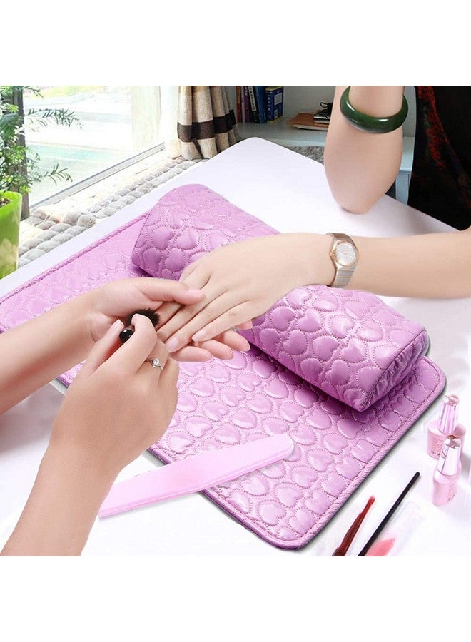STORE 2508 Store2508 Soft PU Leather Nail Art Hand Rest Cushion & Mat 2 Sets (Lightpink) - Image 2