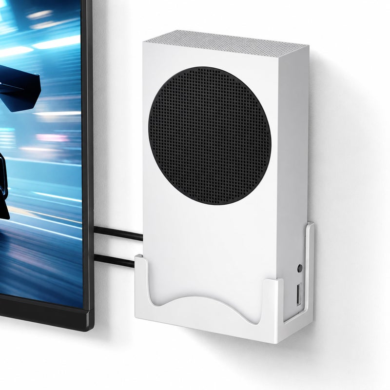 Josmimic Wall Mount for Xbox Series S Metal Console Holder with Ventilated Base and AntiScratch Pads SpaceSaving Wall Bracket for Xbox S with Easy Installation and Heat Dissipation Design - Image 2