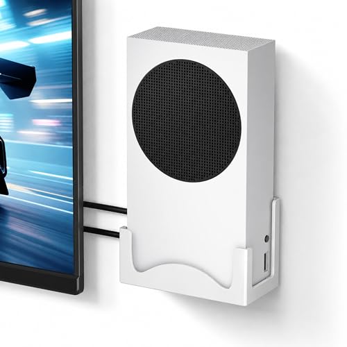 Josmimic Wall Mount for Xbox Series S Metal Console Holder with Ventilated Base and AntiScratch Pads SpaceSaving Wall Bracket for Xbox S with Easy Installation and Heat Dissipation Design - Image 1