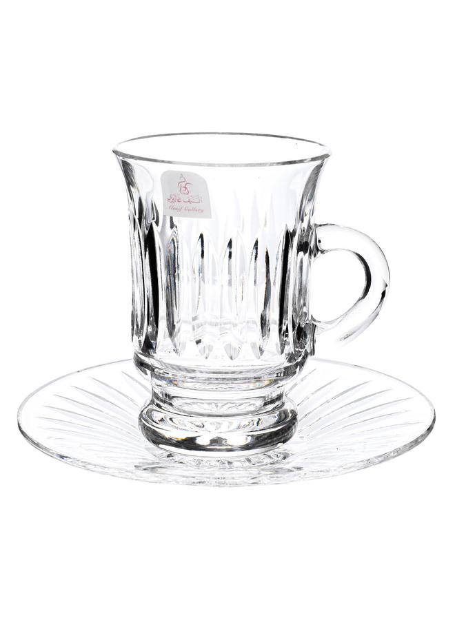 السيف  طقم تقديم أكواب وصحون كريستال بيالات مكون من 18 قطعة شفاف - Image 1