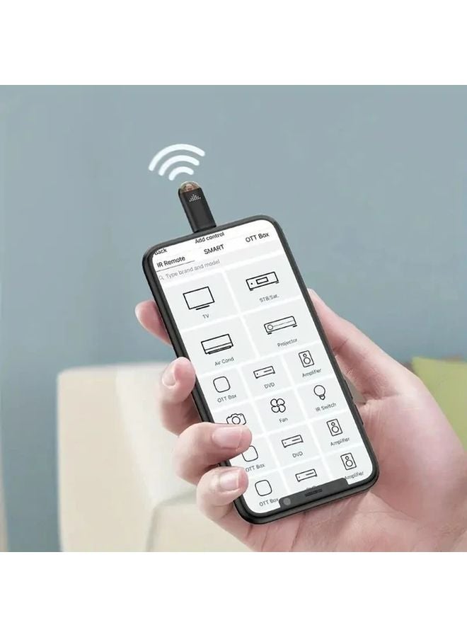 Type C Infrared Remote Control Adapter Black Universal For TV AC Fan Camera - Image 2