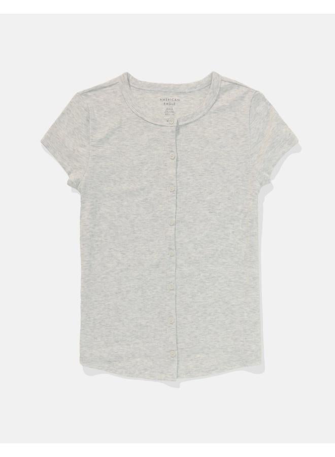 American Eagle AE Button-Up T-Shirt  - Image 3