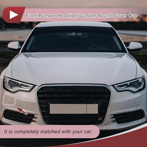 HEROFFIX 1 Pcs Front Right Side Bumper Headlight Washer Nozzle Cover Cap for Audi A6 (C7) 2015-2018 Bumper Trim Nozzle Cover No.4G0955276H Black Plastic - Image 2