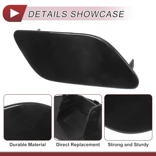 HEROFFIX 1 Pcs Front Right Side Bumper Headlight Washer Nozzle Cover Cap for Audi A6 (C7) 2015-2018 Bumper Trim Nozzle Cover No.4G0955276H Black Plastic - Image 4