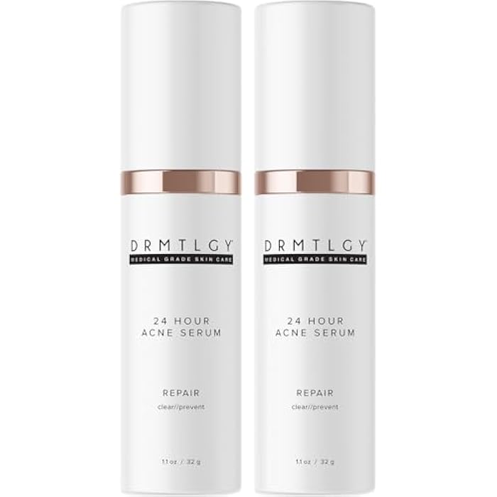 DRMTLGY Acne Spot Treatment and Cystic Acne Treatment. Acne Serum with Micronized Benzoyl Peroxide 5% and Glycolic Acid. 1.1 oz, 2 pack - Image 1