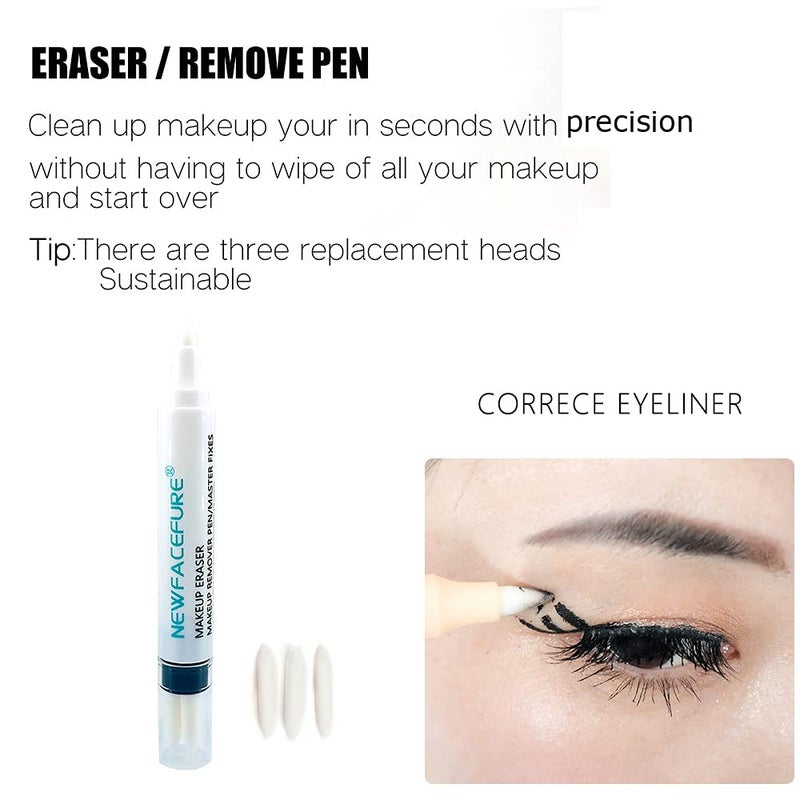 Newfacefure Makeup Remover Eraser Pen, Eye Make Up Corrector, Easy to Remove and Correction Magnetic Eyeliner Fixer, Extract for Sensitive Skin Original - Image 2