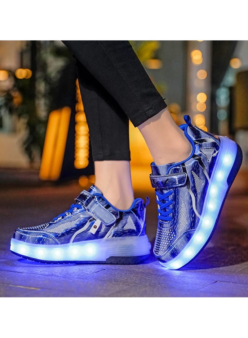 Loquat LED Flash Light Sneaker Skate Shoes with Wheels USB Charging Roller Skates Shoes - Image 4